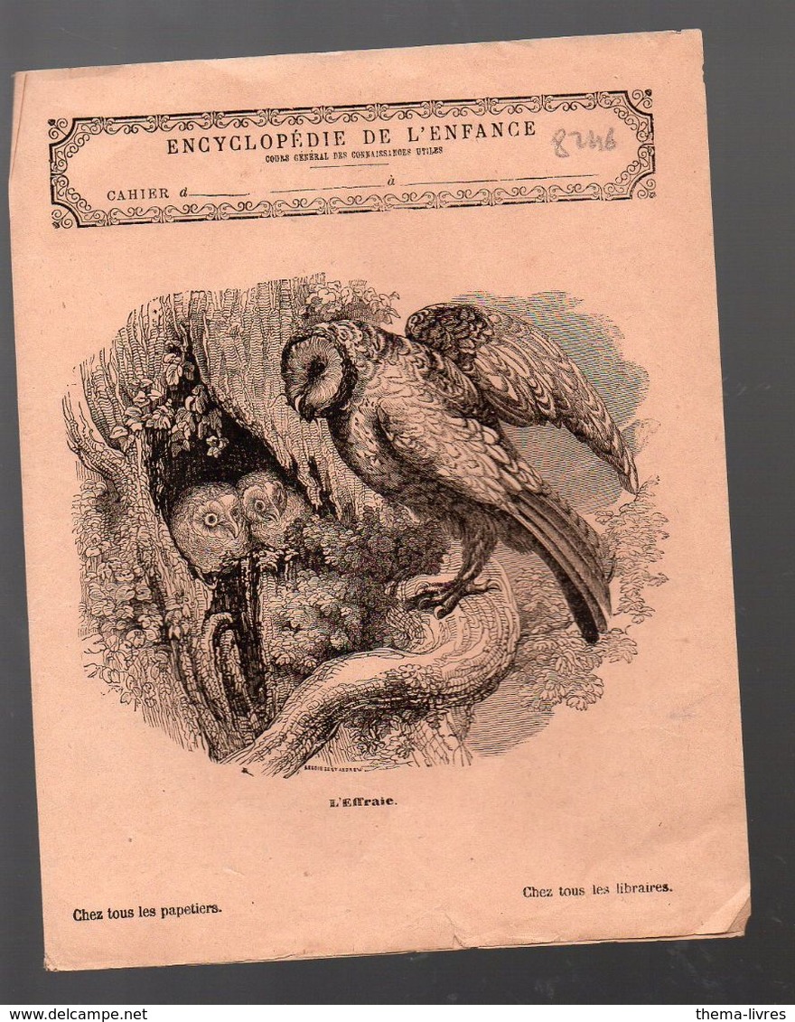 Couverture Illustrée De Cahier D'écolier : Encyclopédie De L'enfance N°84 L'effraie (PPP8246) - Animaux