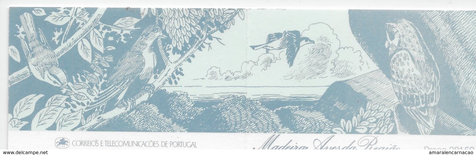 TIMBRES- STAMPS-  PORTUGAL (MADEIRA) -1987-OISEAUX -CARNET AVEC SÉRIE TIMBRES OBLITERÉ CACHET 1er. JOUR - FUNCHAL - RARE - Gebraucht