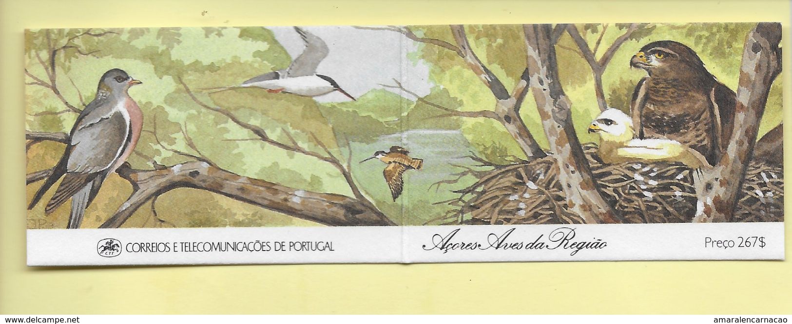 2 SCANS - TIMBRES - STAMPS - PORTUGAL (AÇORES / AZORES) - 1989 - OISEAUX - BIRDS - CARNET - BOOKLET - Markenheftchen