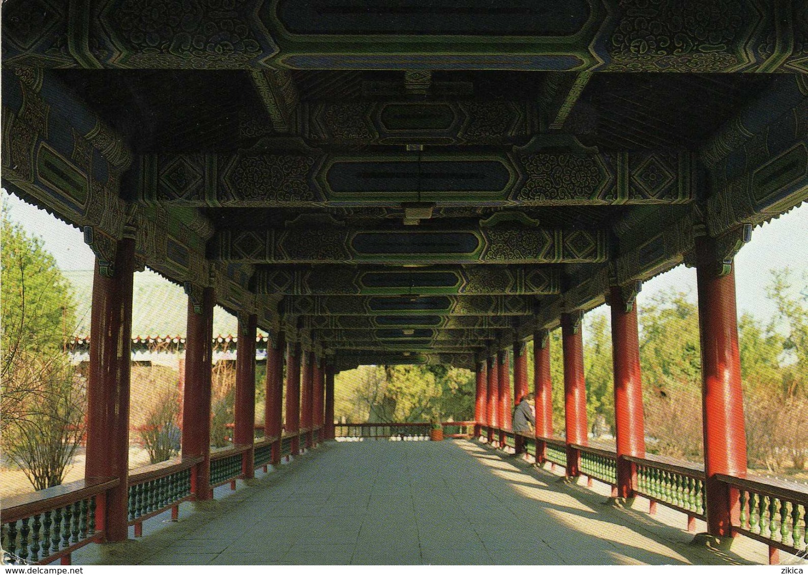 Postcard China Via Macedonia - Par Avion - Long Corridor - Temple Of Heaven - Chine