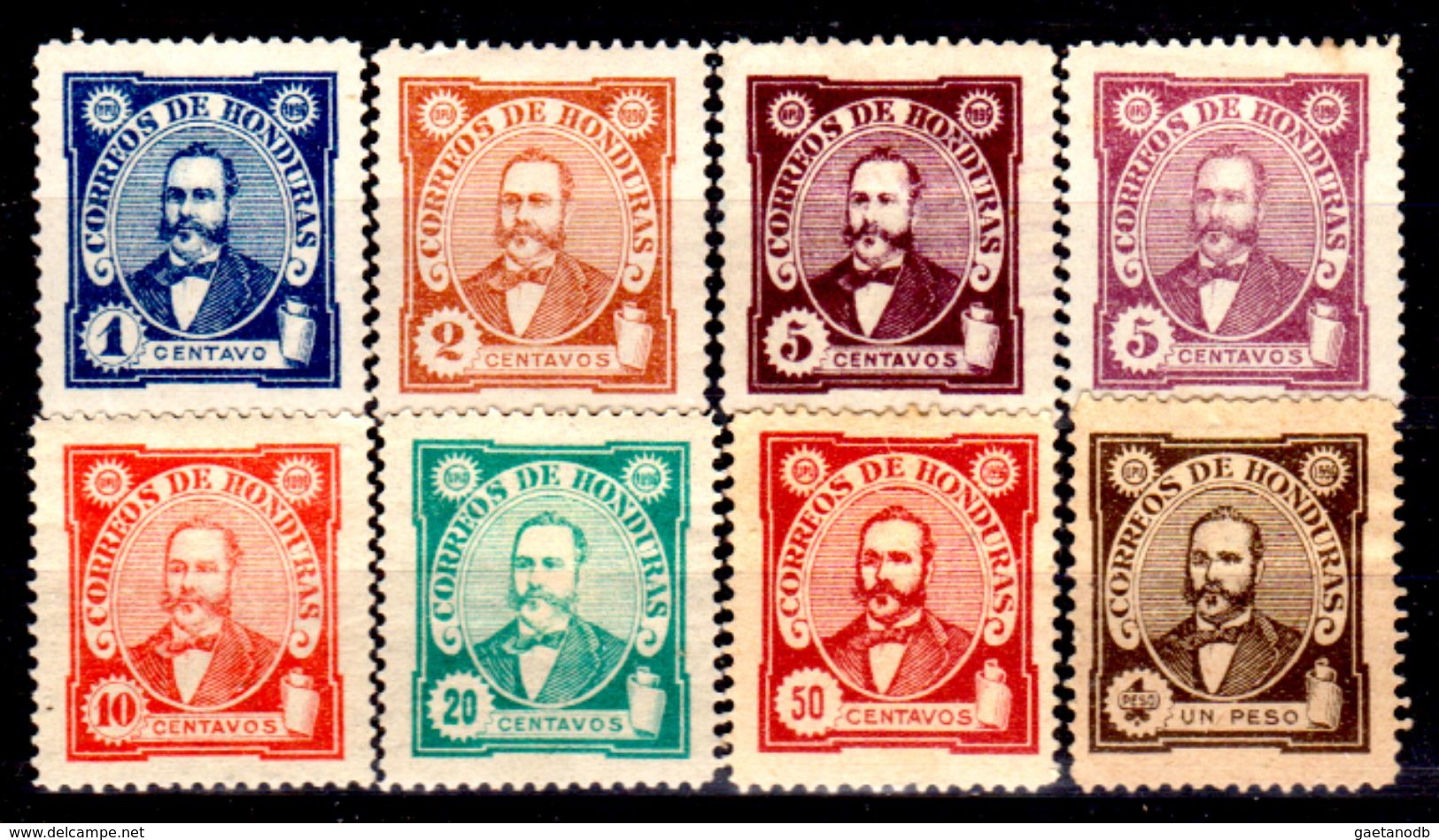 Honduras-0008 - 1896: Y&T N. 76/83 (+/sg) Hinged/NG - - Honduras