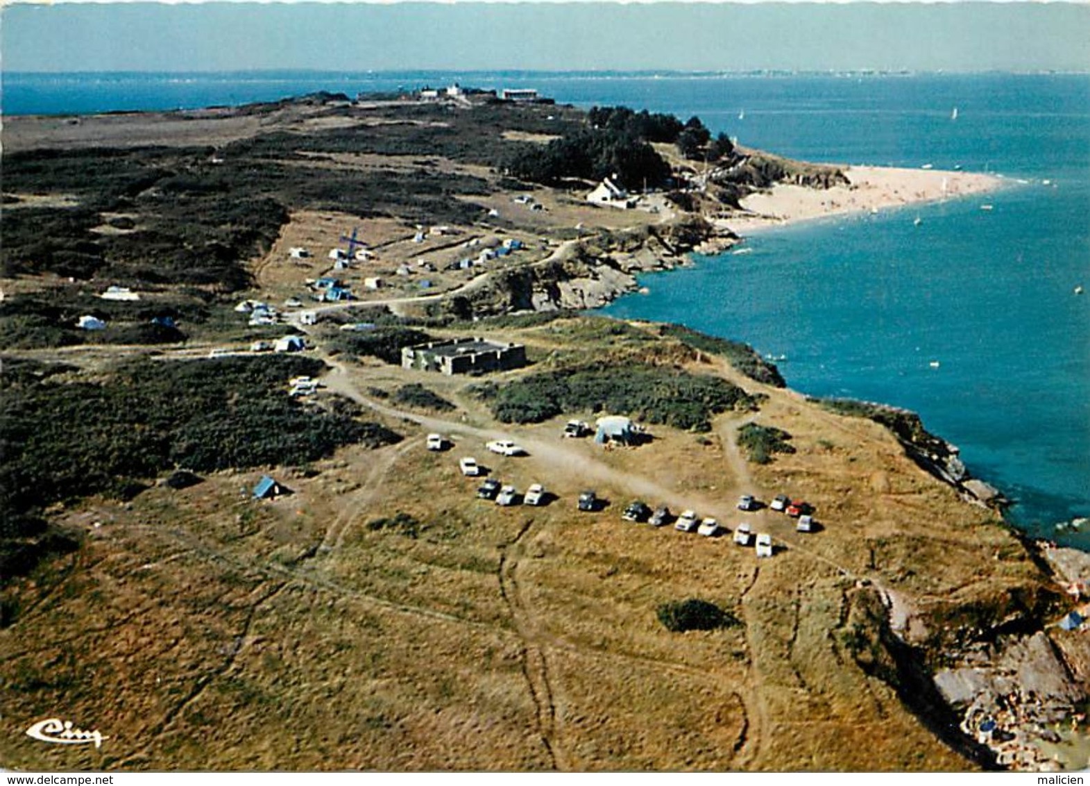 - Ref-W771- Morbihan - Ile De Groix - Vue Aerienne Des Grands Sables Et Les Sables Rouges - Camping - Campeurs - - Groix