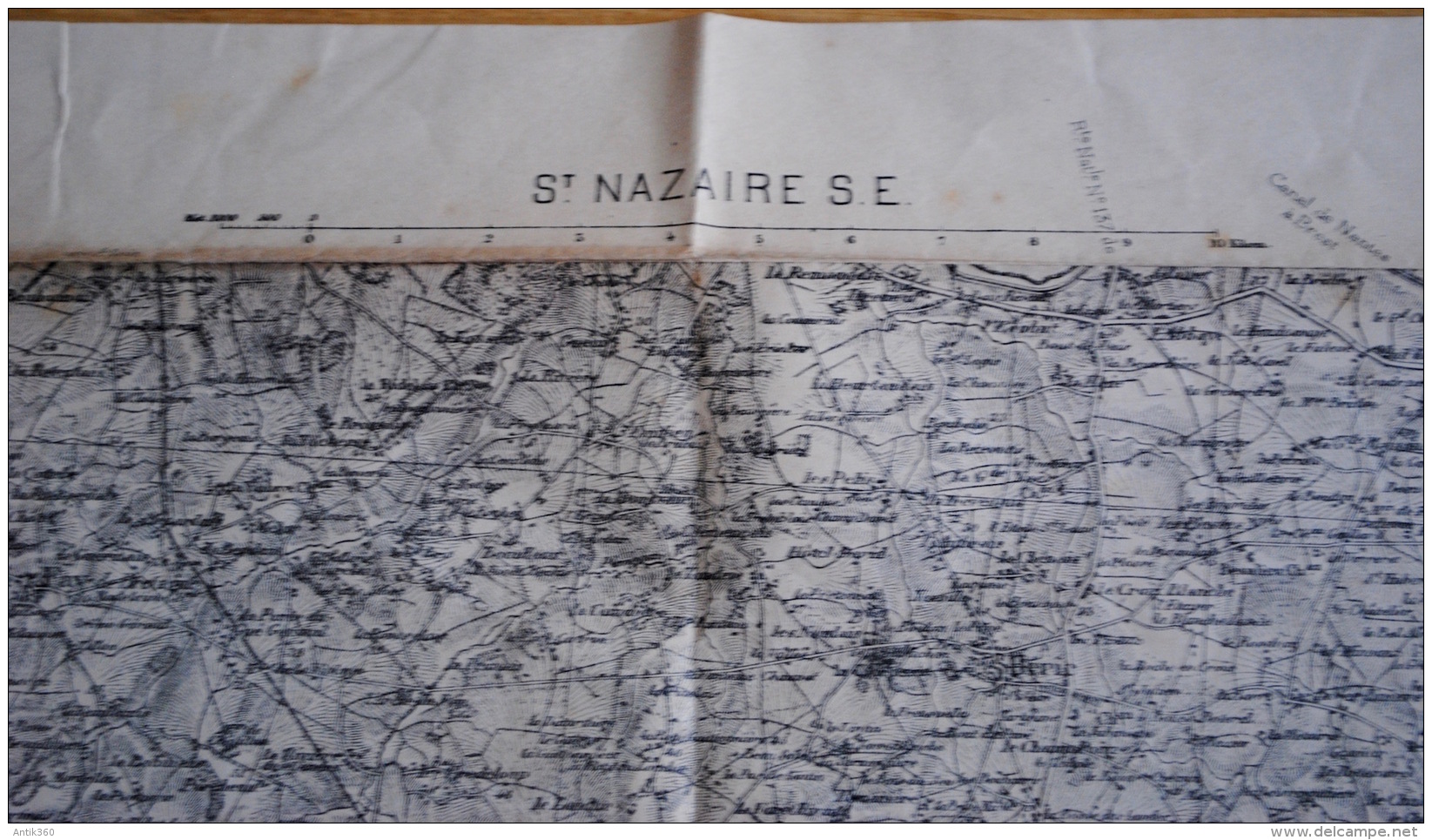 Lot de 5 anciennes cartes géographiques d'Etat Major des Armées région de Nantes Saint Nazaire Ancenis Loire Atlantique