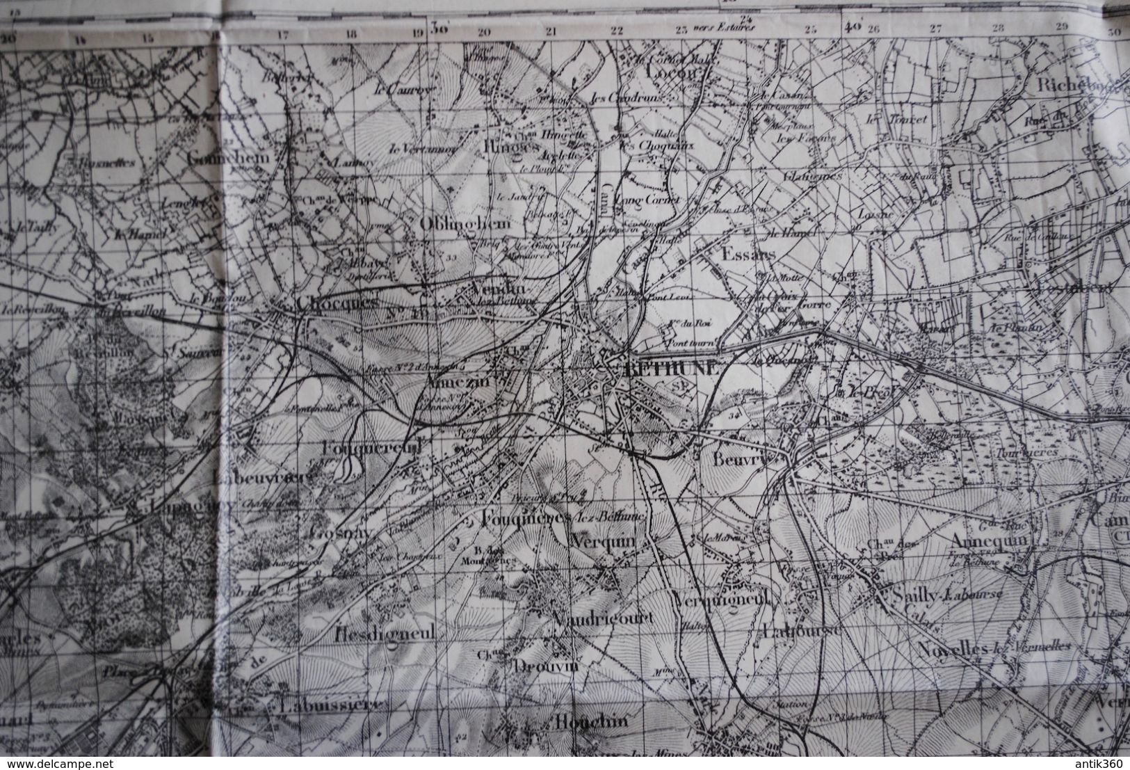 Lot De 4 Anciennes Cartes Géographiques D'Etat Major Des Armées 14-18 WW1 Verdun Nord Douai Arras Est Metz - Carte Geographique