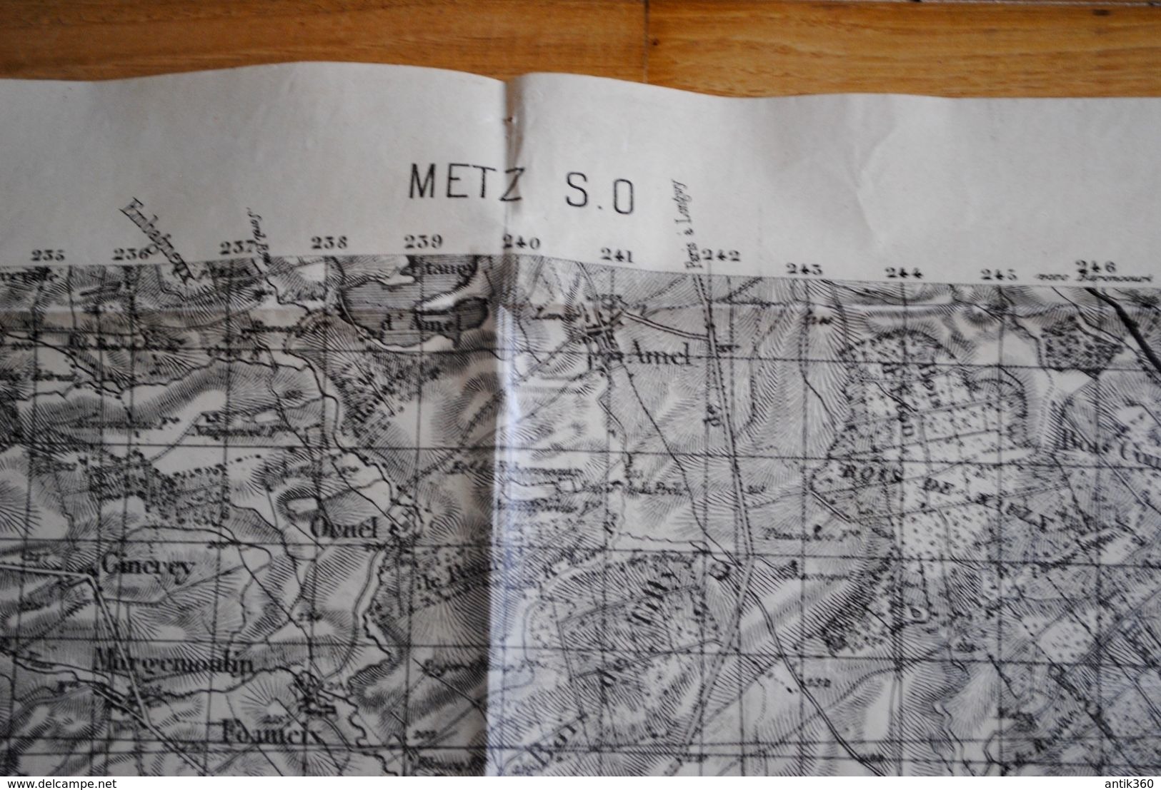 Lot de 4 anciennes cartes géographiques d'Etat Major des Armées 14-18 WW1 Verdun Nord Douai Arras Est Metz