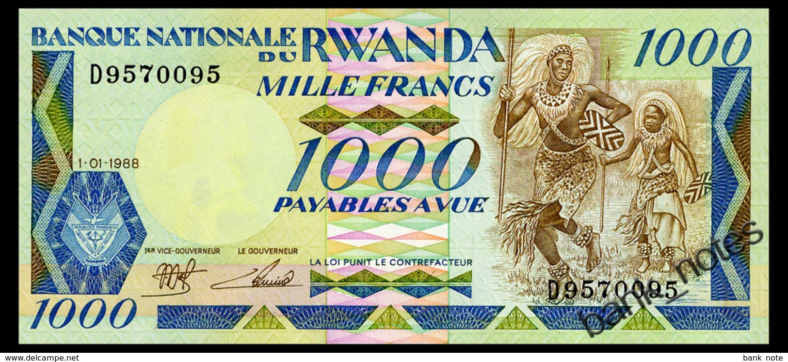 RWANDA 1000 FRANCS 1988 Pick 21 Unc - Rwanda