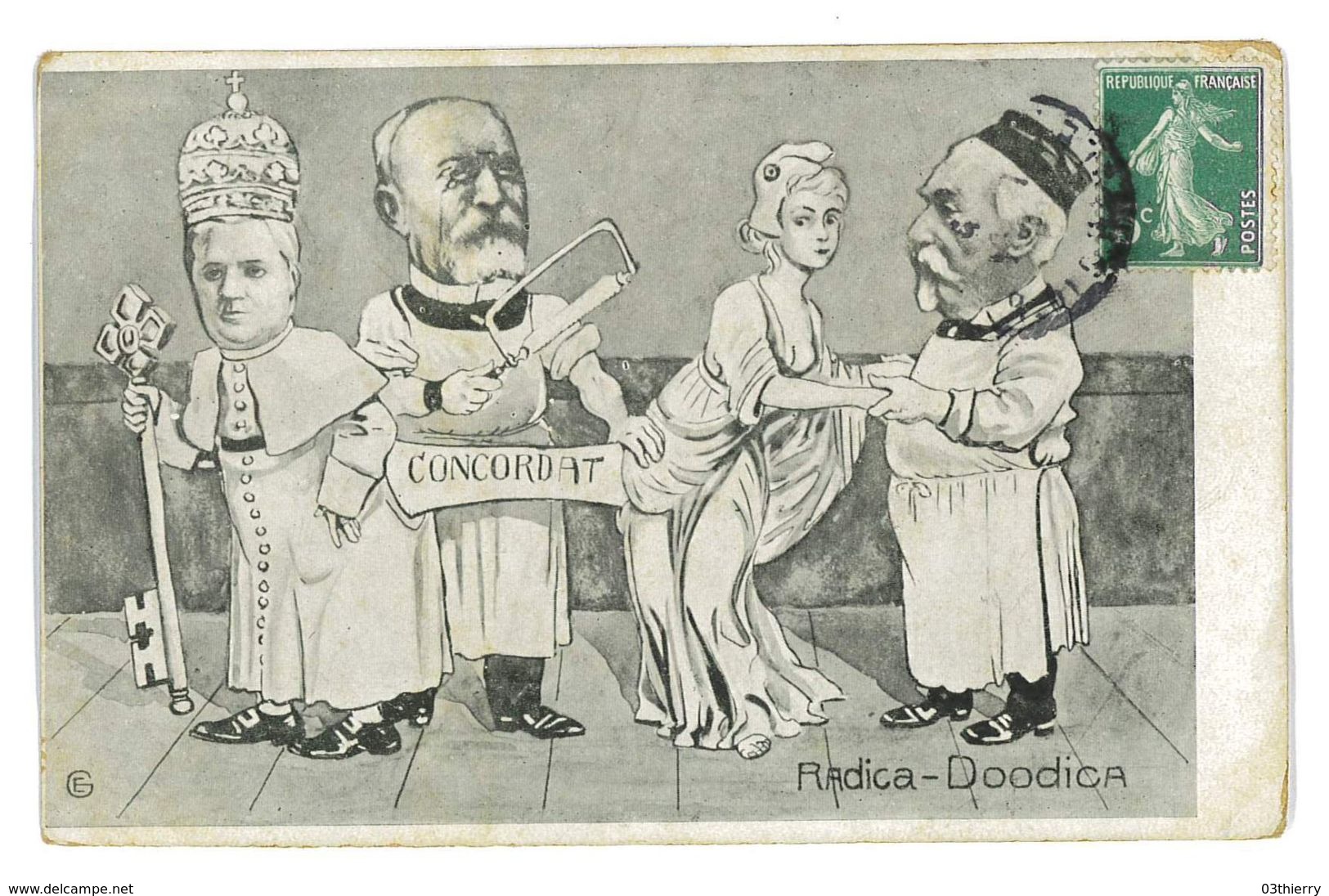 CPA DESSIN CONCORDAT RADICA-DOODICA  Caricature Politique Satirique Illustrateur - 1900-1949