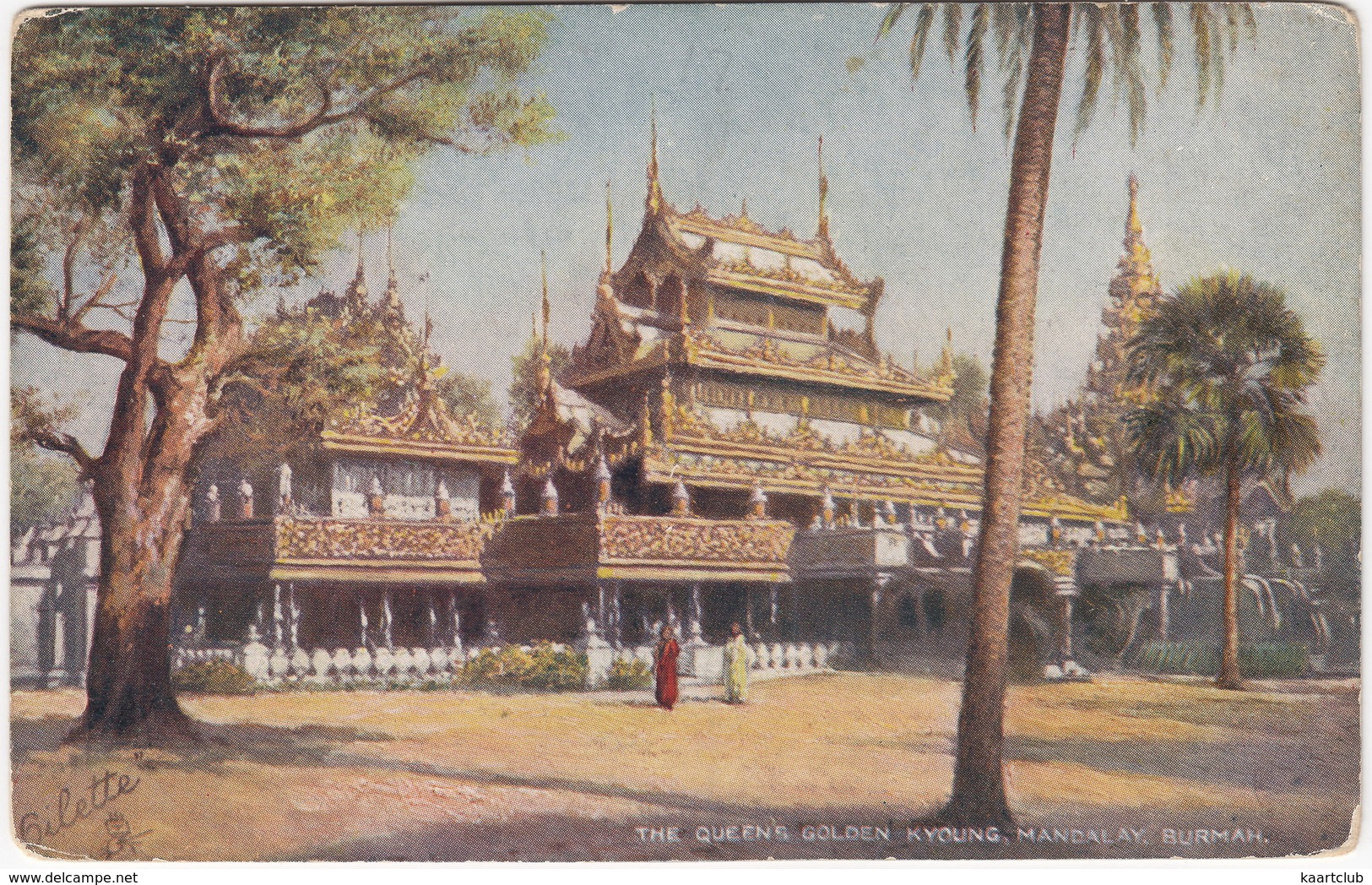 The Queen's Golden Kyoung, Mandalay, Burmah - (Raphael Tuck 'Oilette' Postcard) - Myanmar (Birma)
