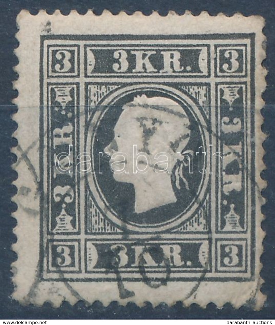 O 1858 3kr II. Fekete ,,GÖNY?' - Other & Unclassified