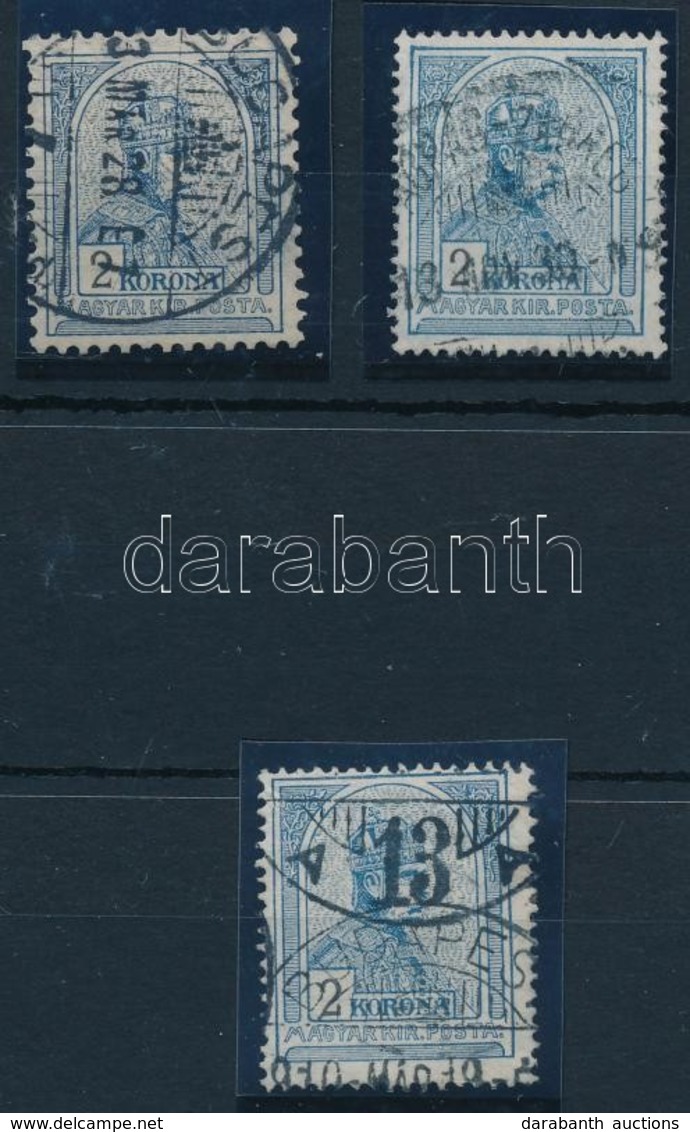 O 1900+1908+1913  3 Db Turul 2K - Other & Unclassified