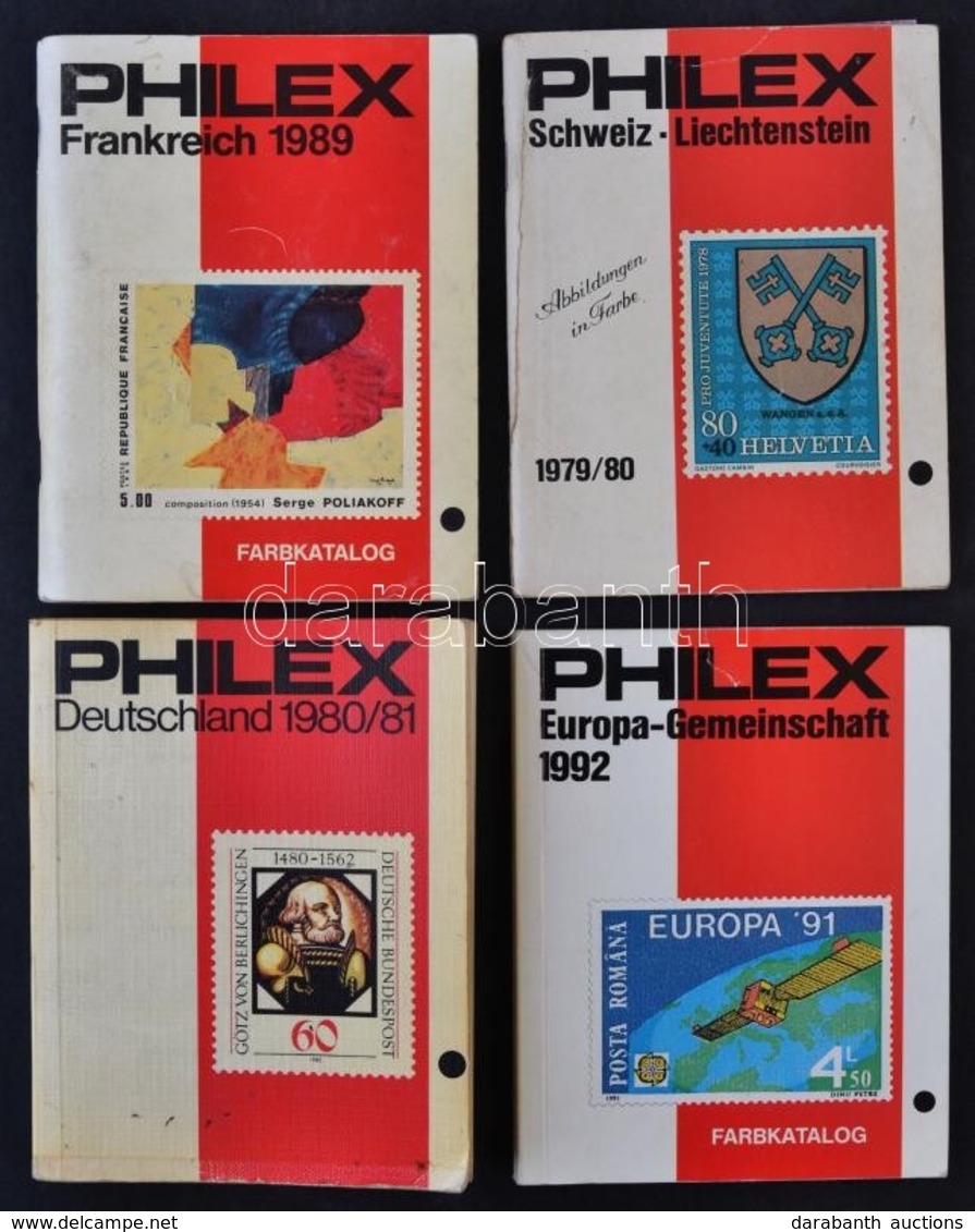4 Db Philex  Zsebkatalógus: Svájc-Liechtenstein 1979/80, Németország 1980/81, Franciaország 1989 és Europa CEPT 1992 - Altri & Non Classificati