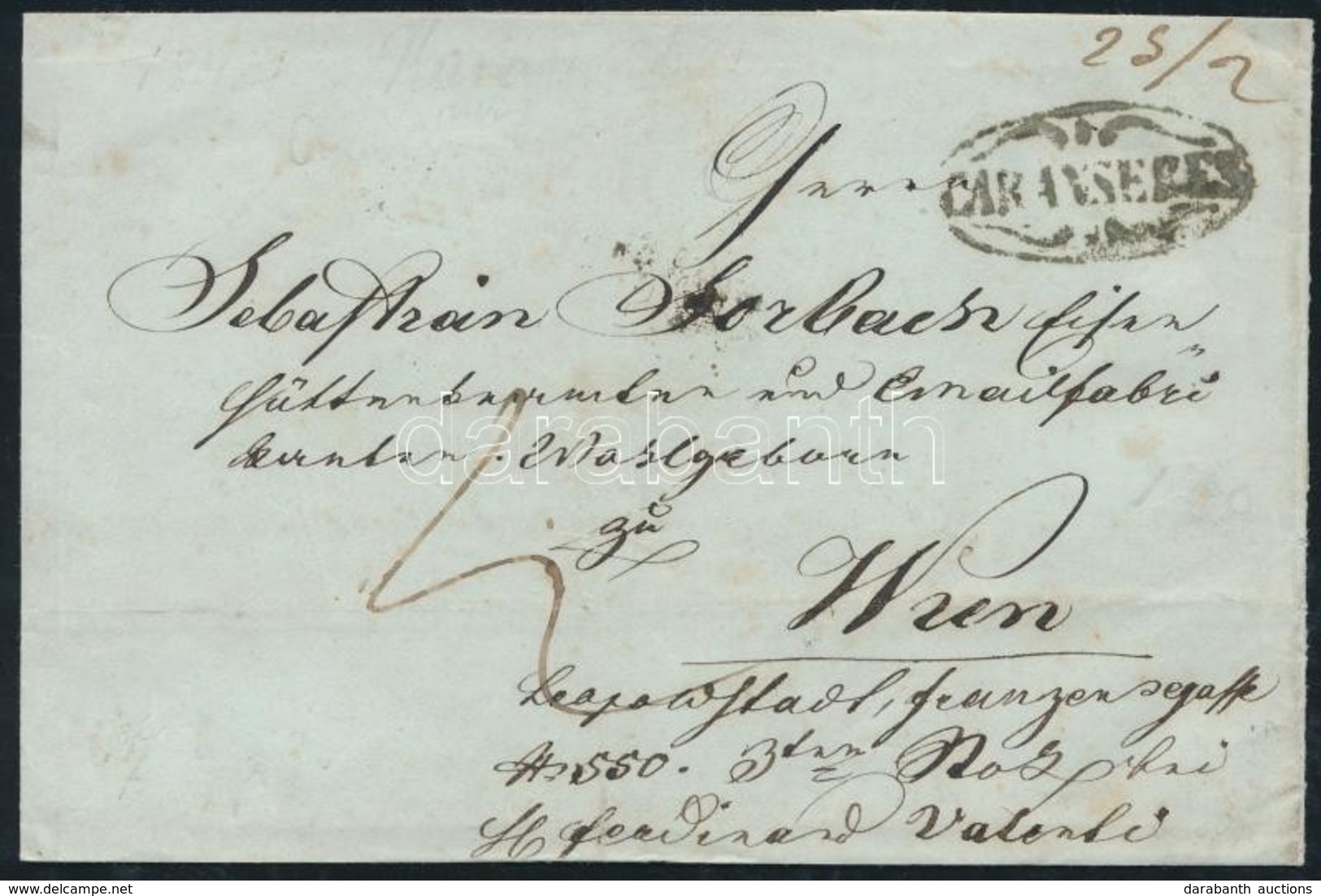 1842 Portós Levél / Cover With Postage Due 'CARANSEBES' - 'WIEN' - Other & Unclassified