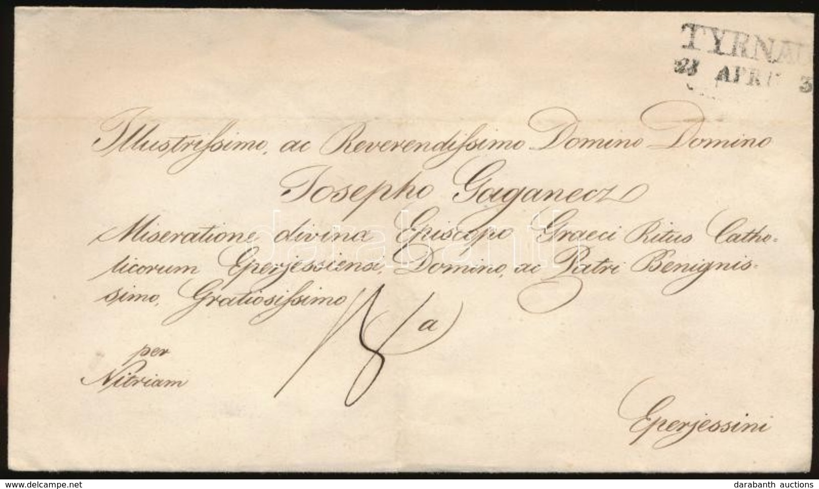 1843 Portós Levél 'TYRNAU' - Other & Unclassified