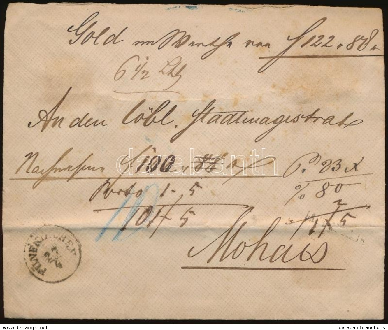 ~1850 Portós Levél 'FÜNF(KIRCHEN)' - Other & Unclassified