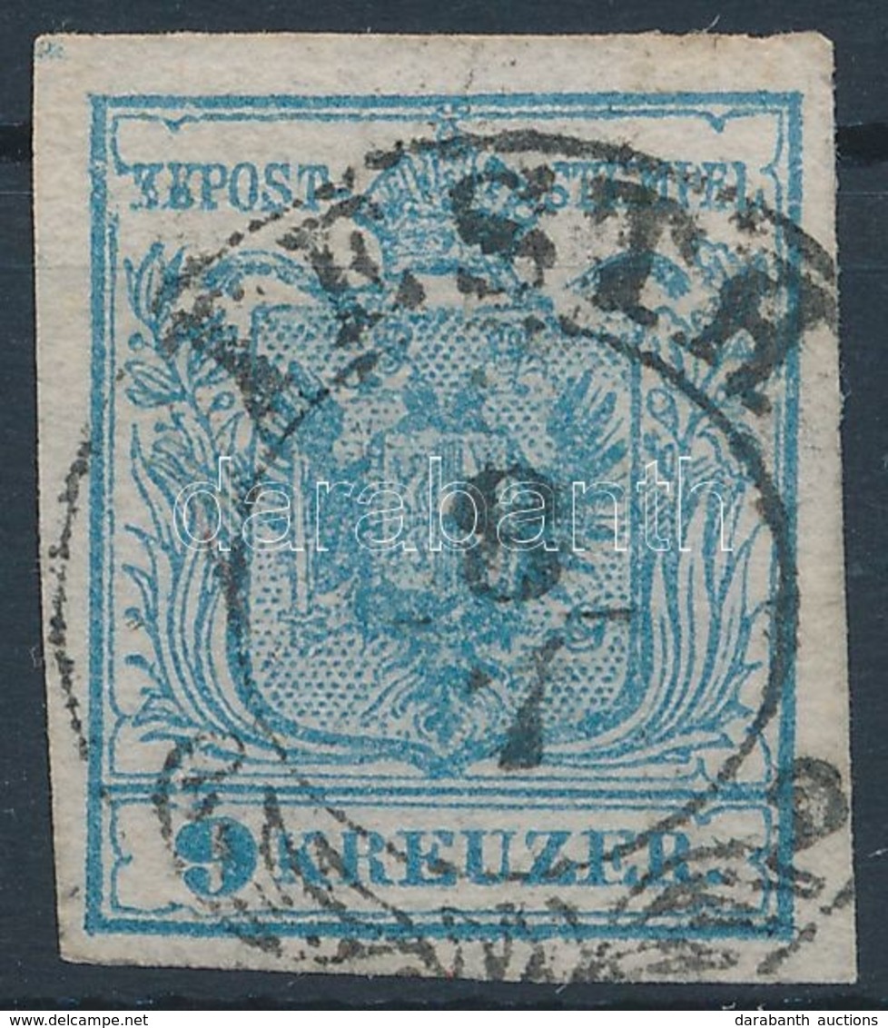 O 1850 9kr HP I Lemezhibás Bélyeg (Frey P 183Z) ,,PESTH' Certificate: Ferchenbauer - Other & Unclassified