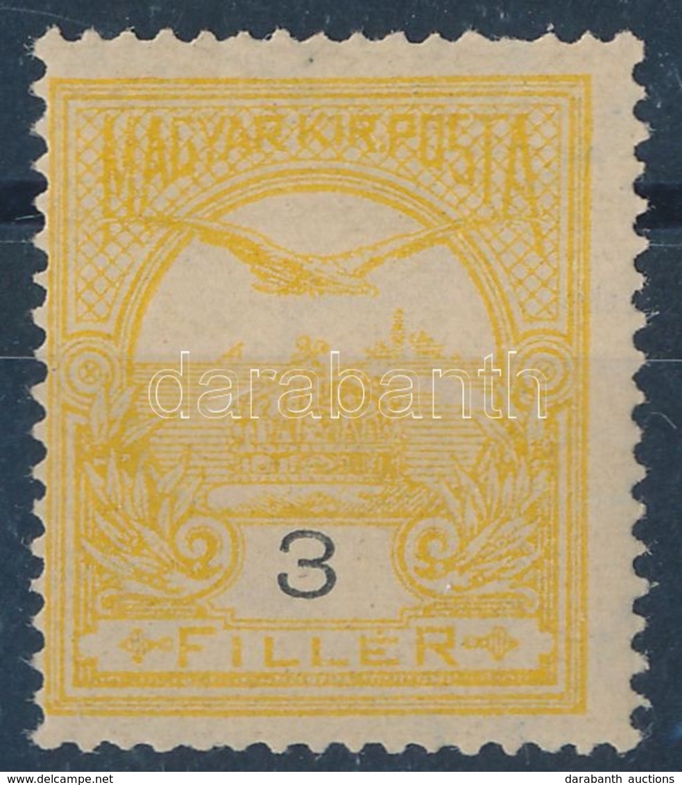 ** 1913 Turul 3f  Narancssárga Helyett Világossárga Színben / Mi 111 In Colour Of The 2f (yellow Instead Of Orange) - Other & Unclassified