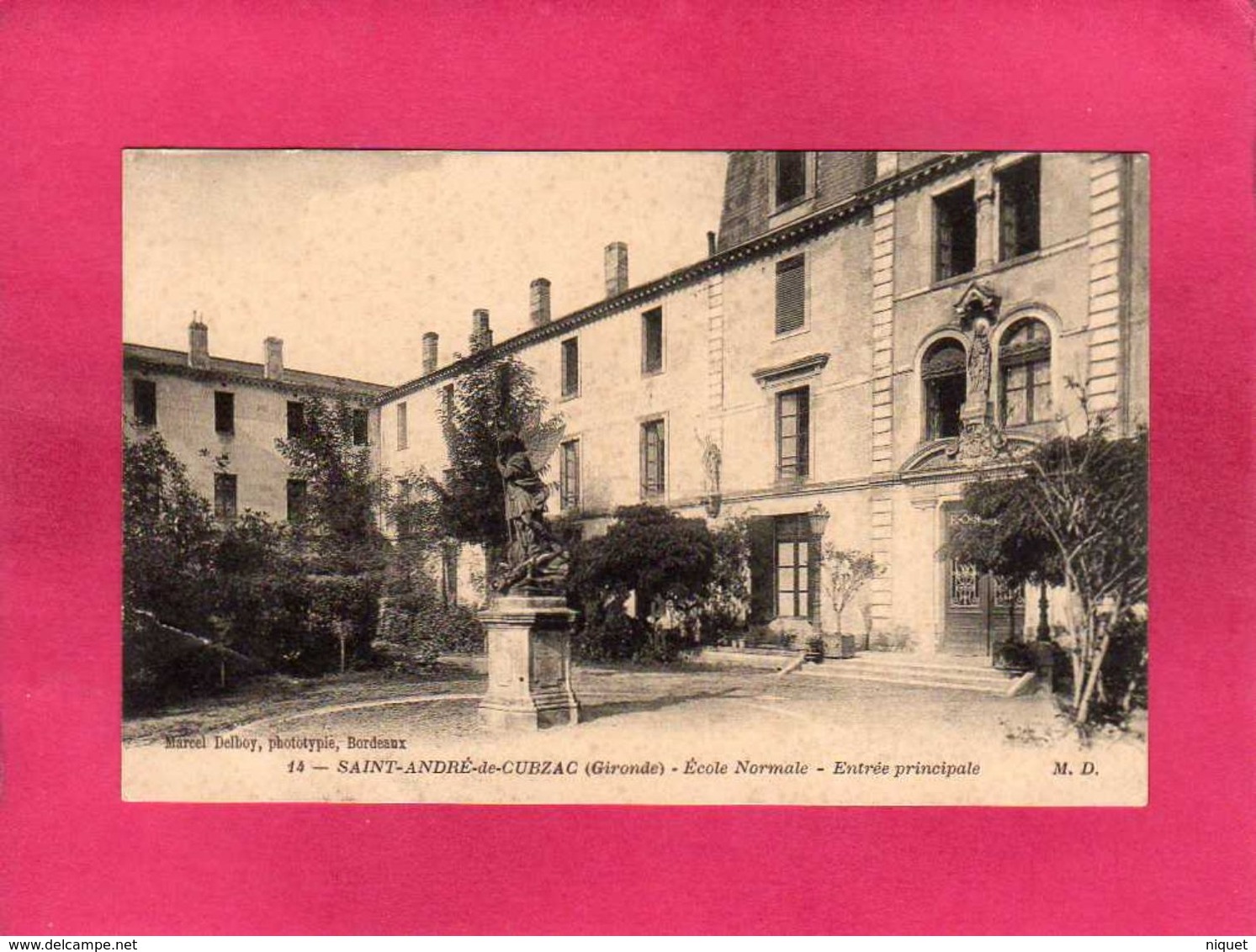 33 Gironde, St-André-de-Cubzac, Ecole Normale, Entrée Principale, 1913, (M. Delboy) - Autres & Non Classés