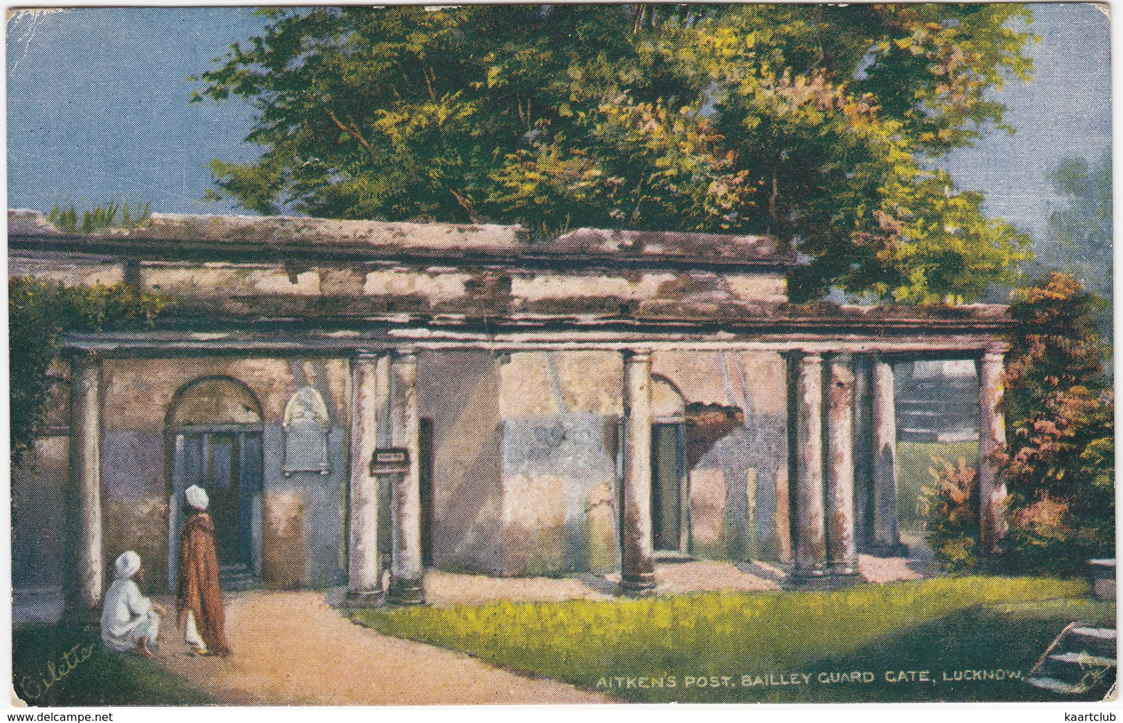 Aitken's Post, Bailley Guard Gate, Lucknow -  (India) - (Raphael Tuck's  'Oilette' Postcard) - India