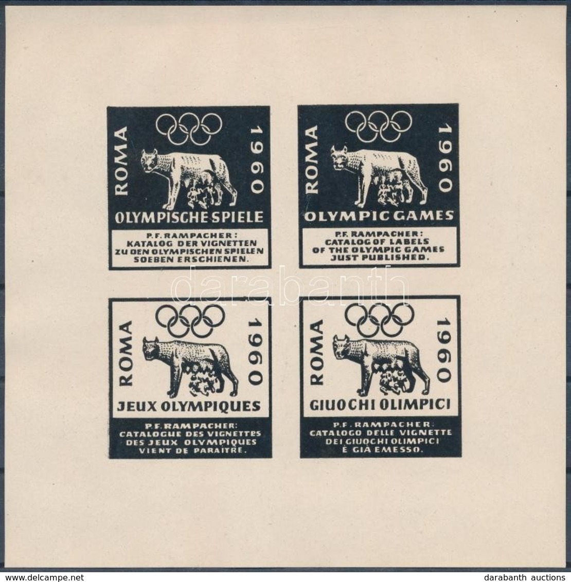 ** 1960/1 Római Olimpia Vágott Emlékív (6.500) - Autres & Non Classés
