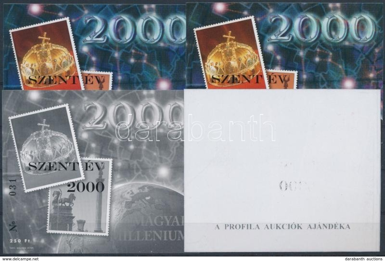 ** 1999/46 Szent év 2000 4 Db-os Emlékív Garnitúra Azonos Sorszámmal (20.000) - Other & Unclassified