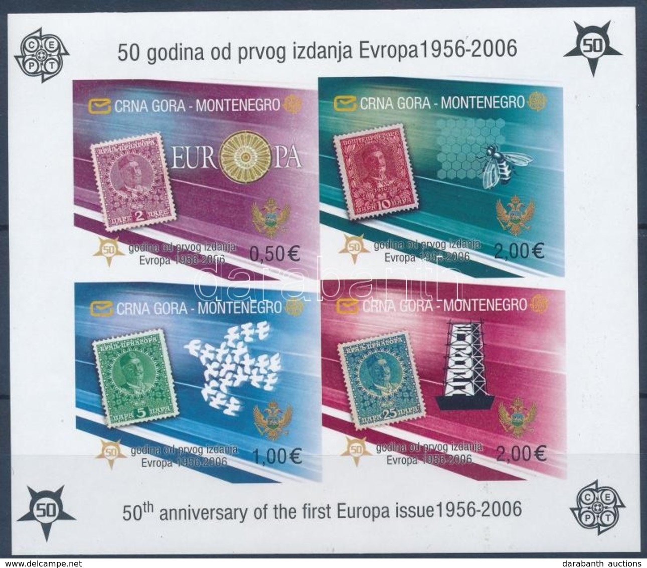 ** 2006 50 éves Az Europa CEPT Bélyeg Blokk Mi 2 B - Autres & Non Classés