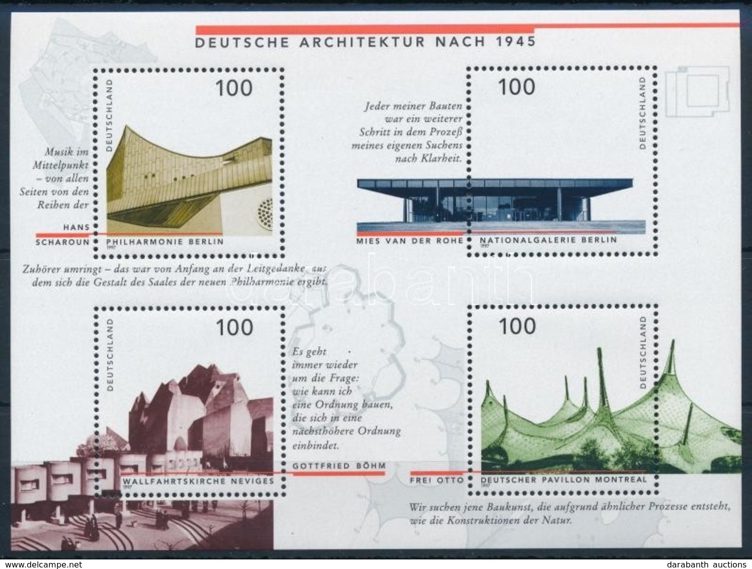 ** 1997 Modern Német építészet Blokk Mi 37 - Andere & Zonder Classificatie