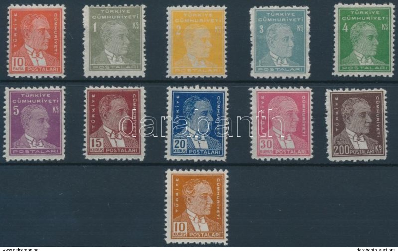 ** 1951 Atatürk Sor Mi 1294-1304 + 1279 (foghibák / Perforation Faults) - Other & Unclassified