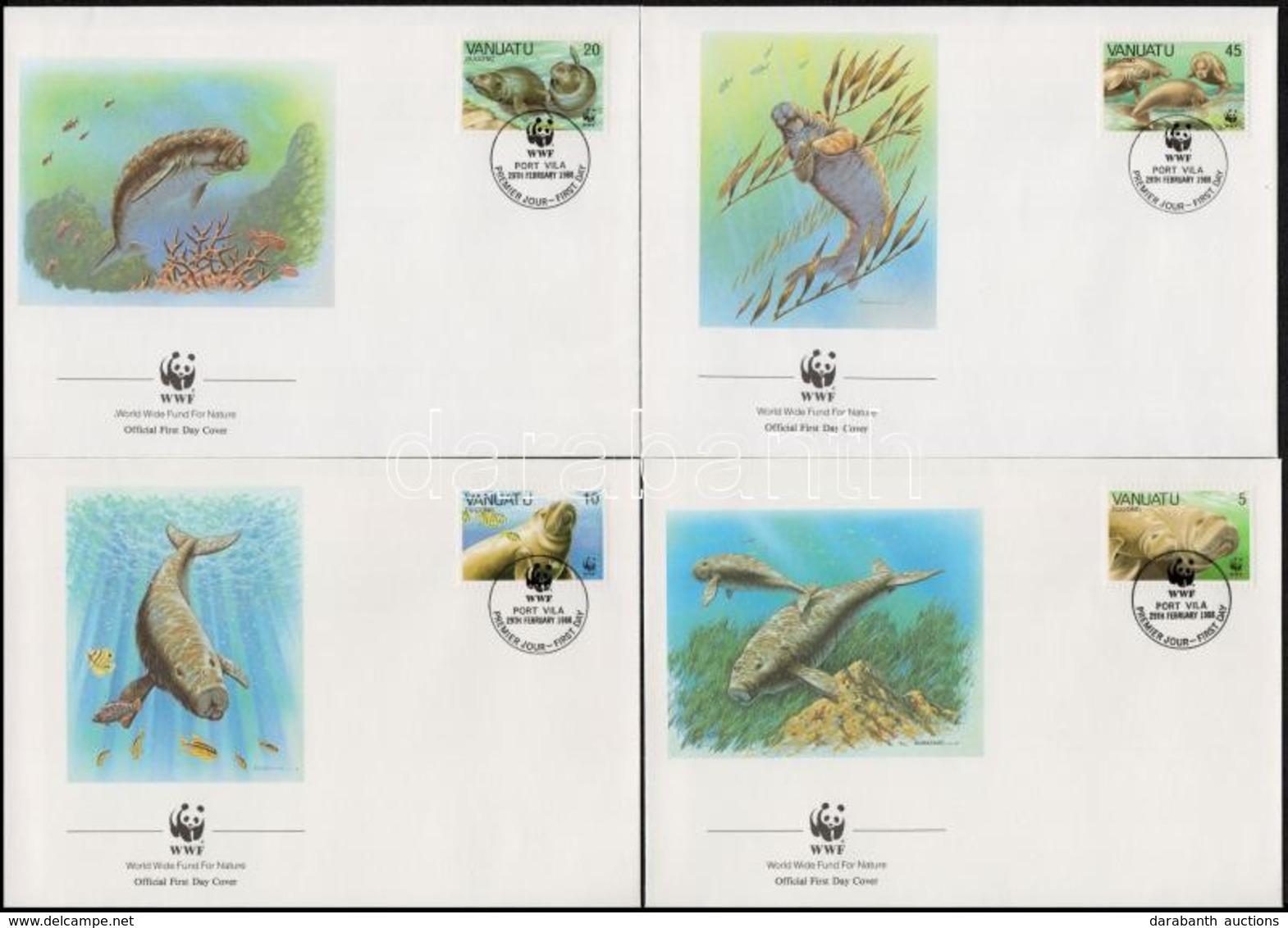 1988 WWF: Dugong Sor 4 Db FDC-n Mi 872-785 - Other & Unclassified