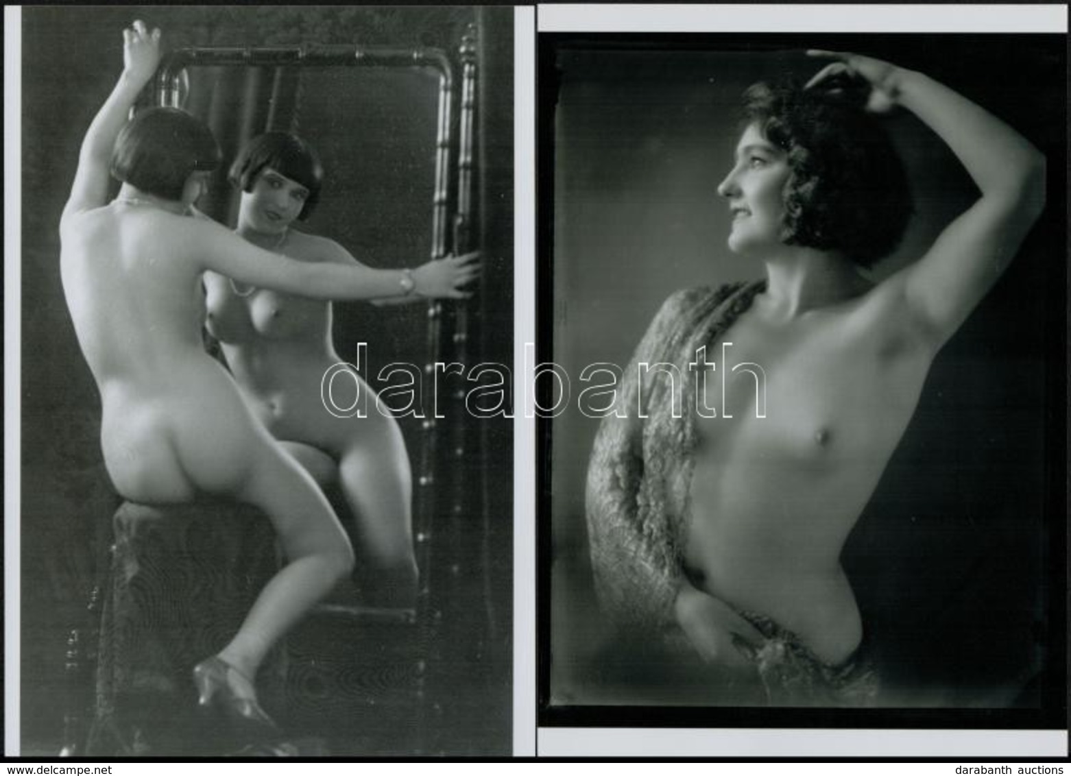 Cca 1928 Demeter Károly (1892-1983) Párizsi Korszakából Való Szolidan Erotikus Felvételek, 2 Db Vintage üveglemez Negatí - Other & Unclassified