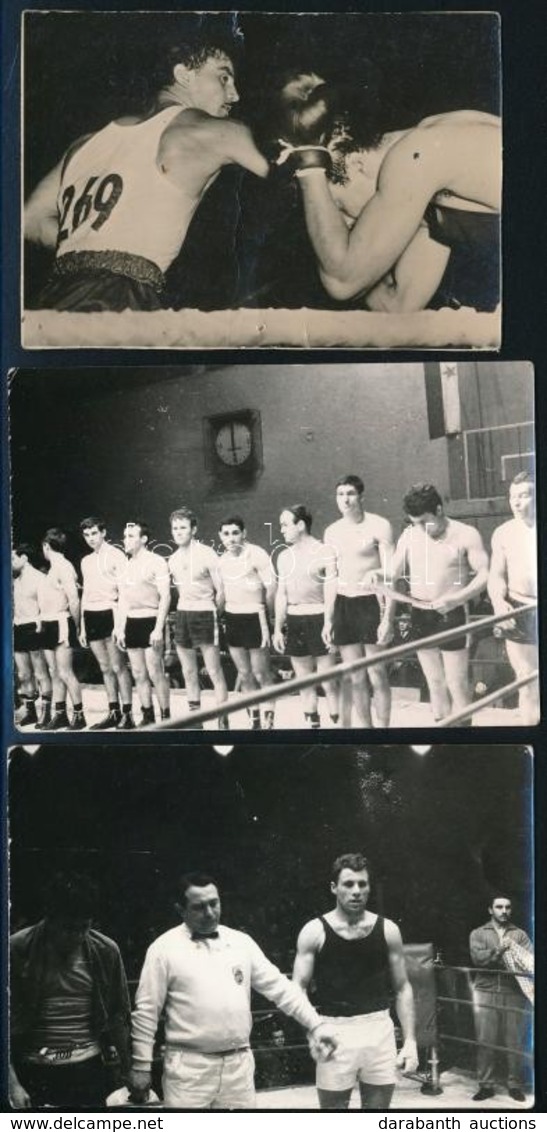 Cca 1960 3 Db Magyar Boxolókat ábrázoló Fotó 6x9 Cm - Sonstige & Ohne Zuordnung