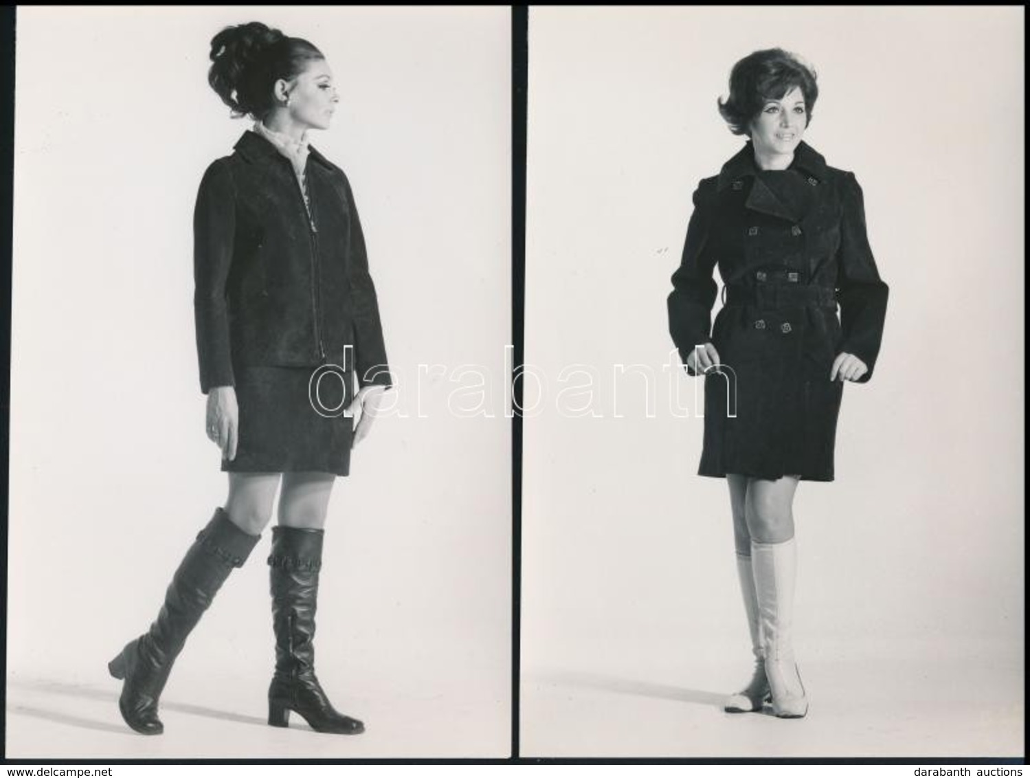 1968 Divatfotók B?rszerkóban, 4 Db Vintage Fotó, 17,5x11,5 Cm - Sonstige & Ohne Zuordnung