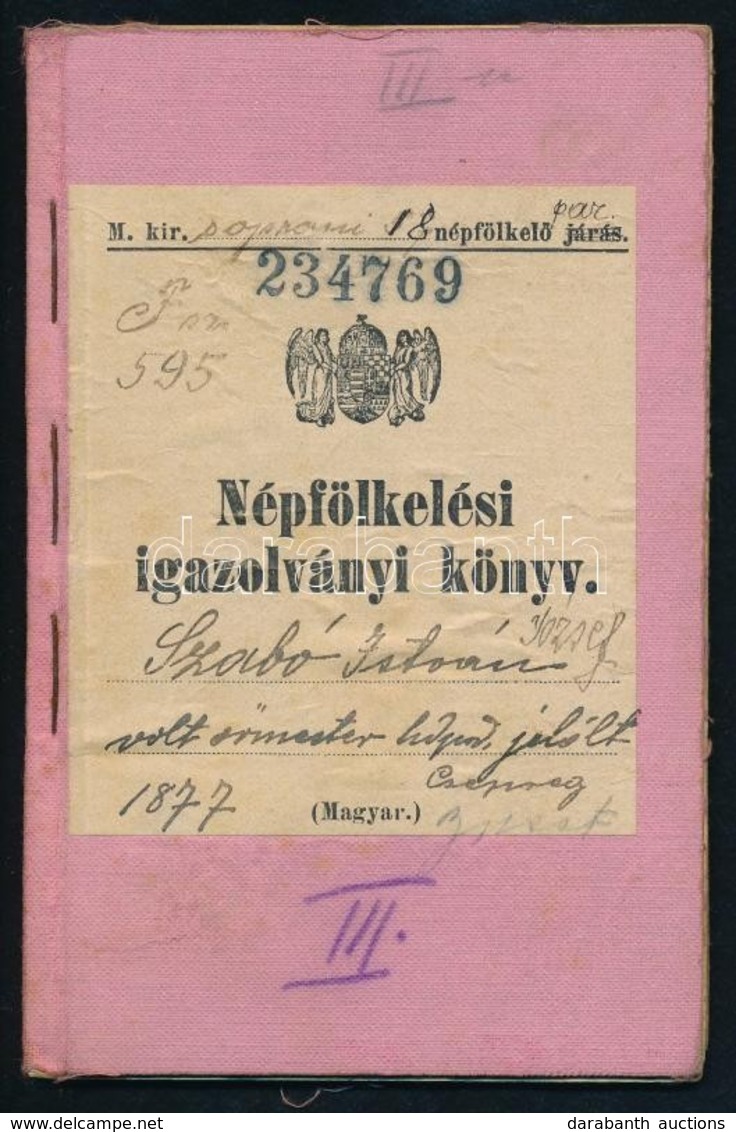 1877 Népfölkelési Igazolvány Jó állapotban - Other & Unclassified