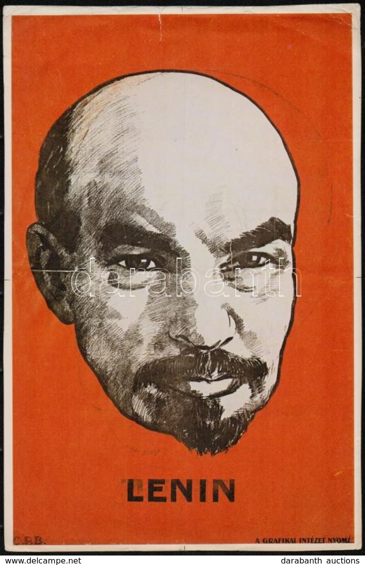 Lenin Plakát Modern Ofszet Reprintje, Szélén Szakadással, 30,5x20 Cm - Sonstige & Ohne Zuordnung