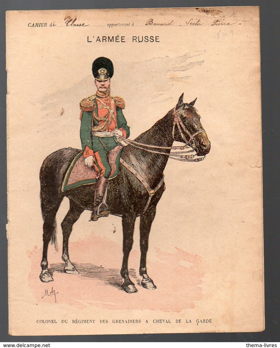 Couverture Illustrée De Cahier D'écolier : L'armée Russe : Colonel Du Régiment Des Grenadiers (PPP8249) - Other & Unclassified