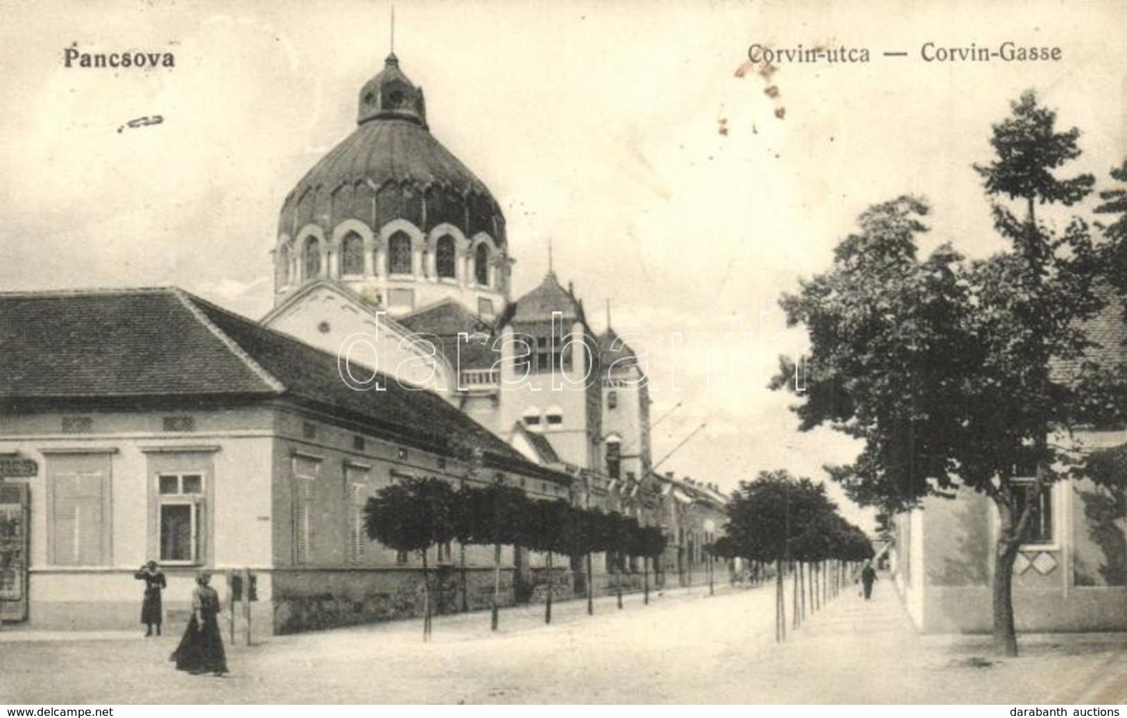 T3 Pancsova, Pancevo; Corvin Utca, Zsinagóga. Horovitz Kiadása / Street View, Synagogue (fa) - Zonder Classificatie