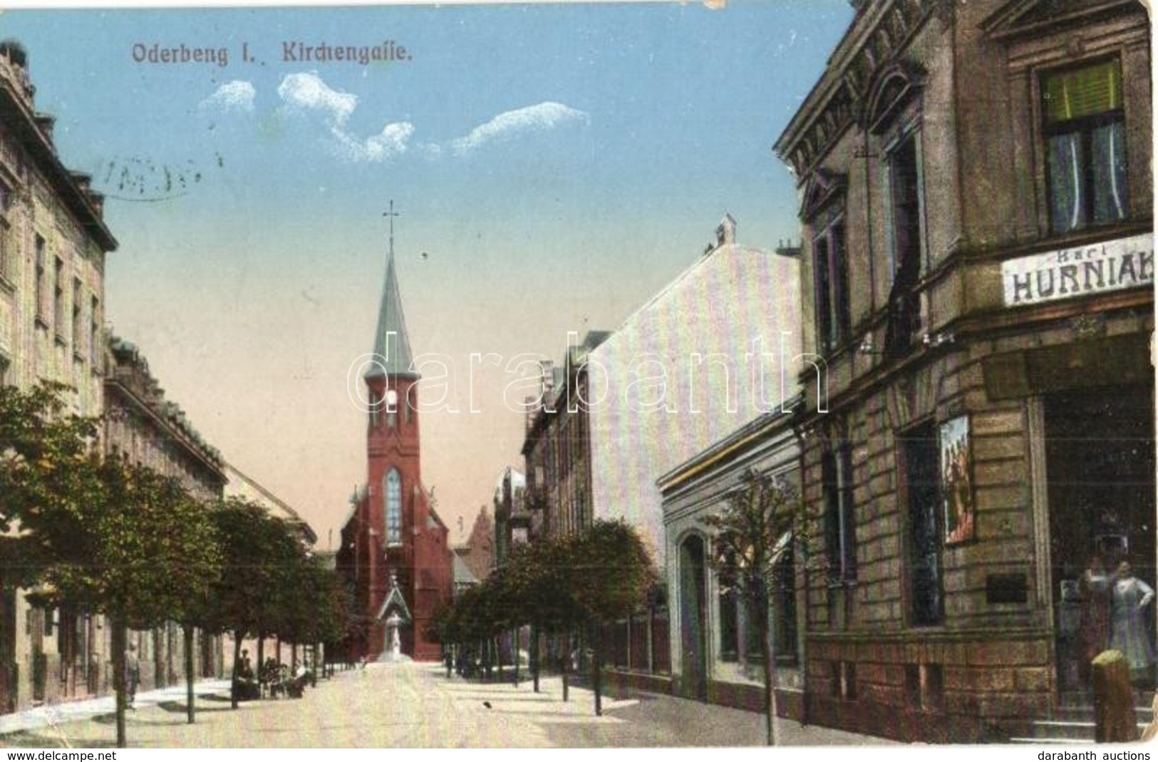 T2 Bohumín, Oderberg; Kirchengasse / Church Street, Karl Hurniak's Shop. Ignaz Kramer + K.u.K. Militärzensur Oderberg - Unclassified