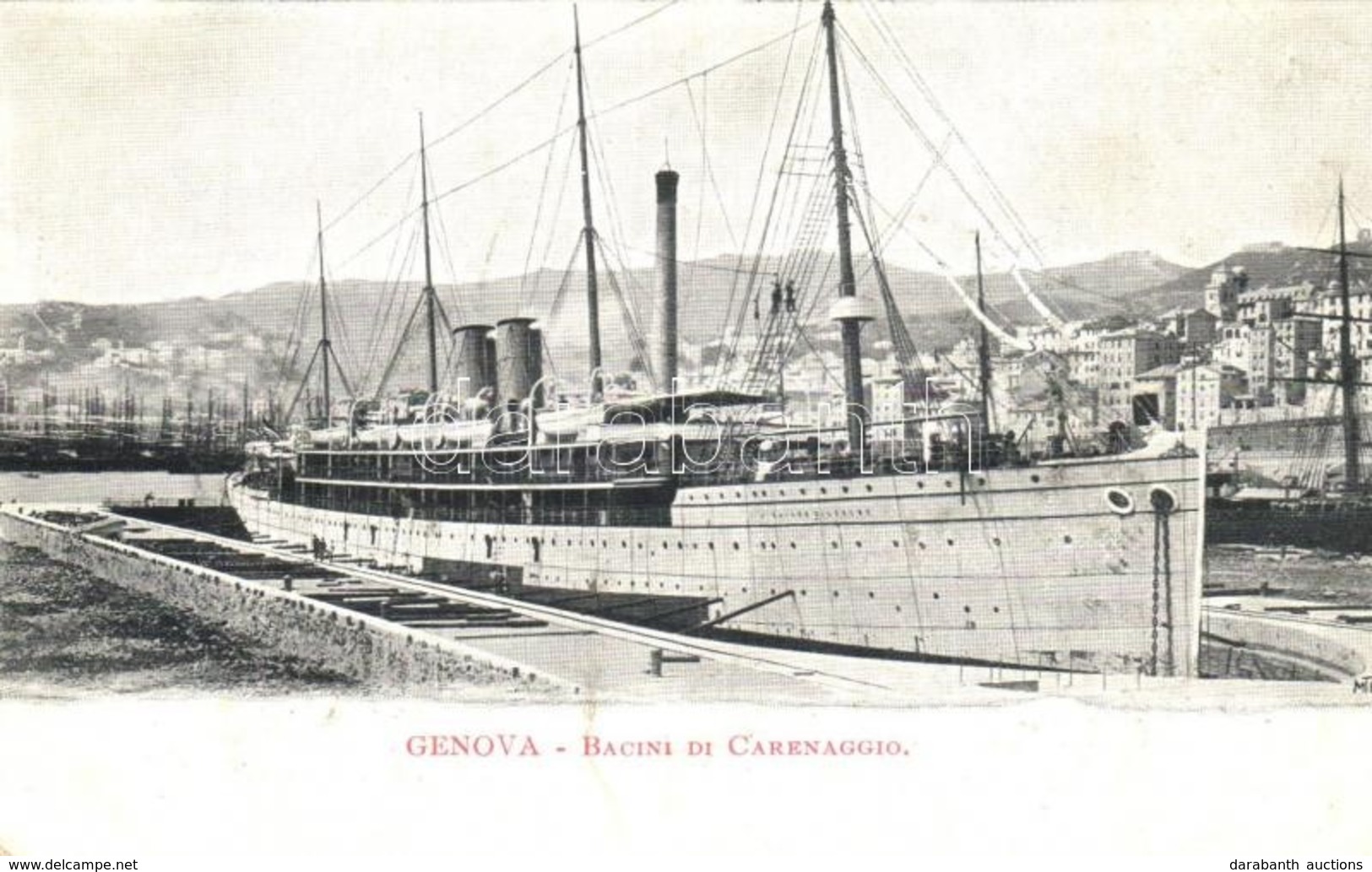 ** T2/T3 Genova, Bacini Di Carenaggio / Dry Docks With Steamship - Unclassified