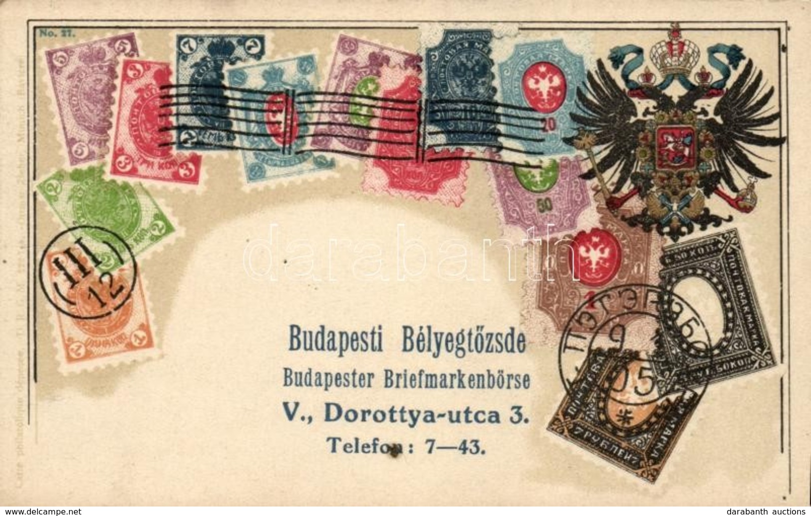 T4 Russia, Rossiya; Set Of Stamps, Coat Of Arms, Ottmar Zieher's Carte Philatelique No. 27.  (t?nyomok / Pinholes) - Ohne Zuordnung