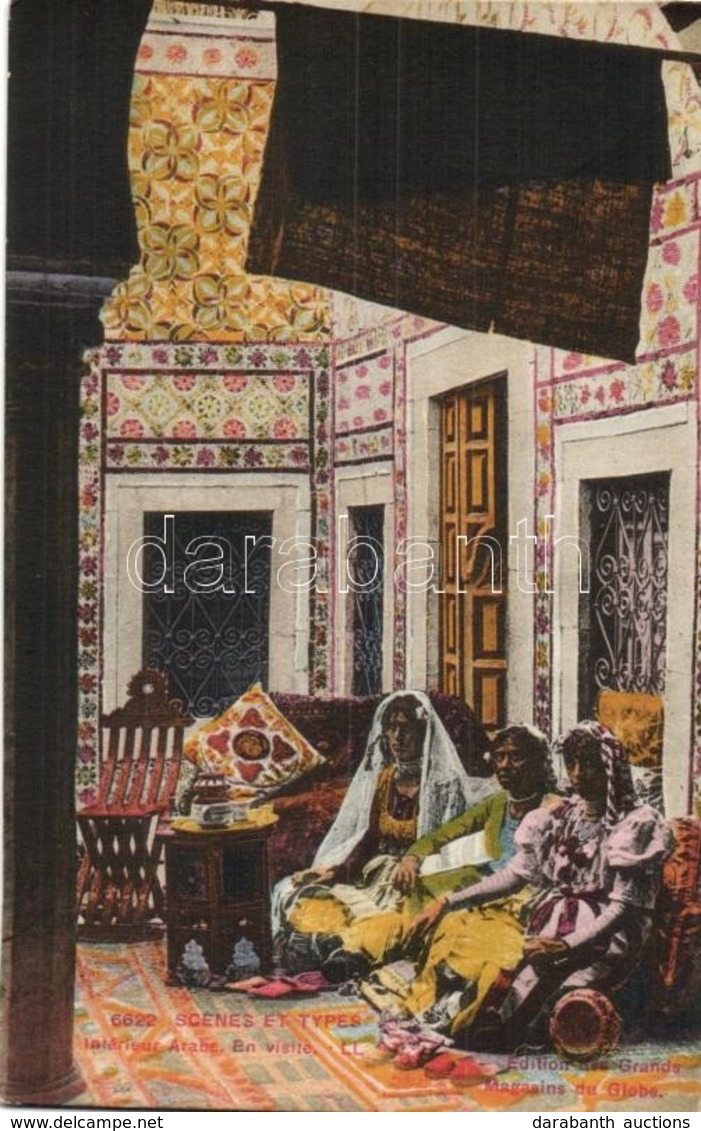 ** T2 Scenes Et Types. Intérieur Arabe, En Visite / Arabian Folklore, Interior With Women, Traditional Costume - Non Classés