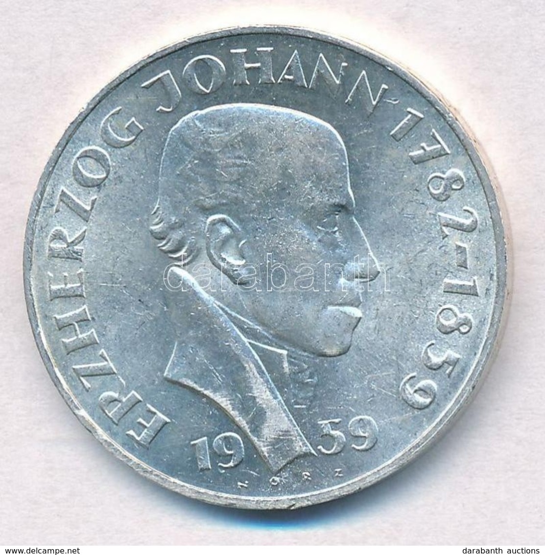 Ausztria 1959. 25Sch Ag 'Johann F?herceg' T:1-
Austria 1959. 25 Schilling Ag 'Archduke Johann' C:AU 
Krause KM#2887 - Non Classés