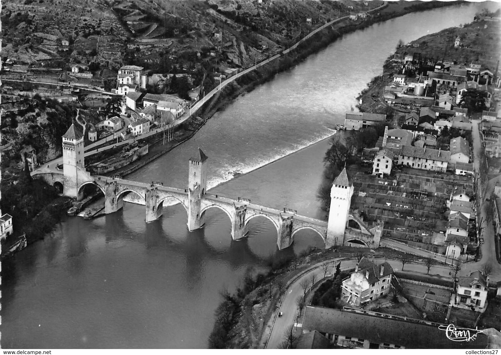 46-CAHORS- VUE AERIENNE DU PONT VALENTRE - Cahors