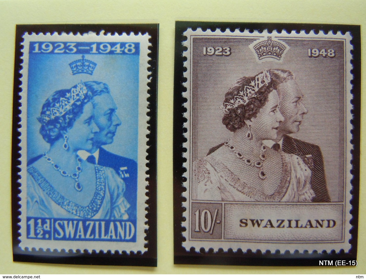 SWAZILAND 1948 King George VI And Queen Elizabeth: Royal Silver Wedding Anniversary Issue Pair (set Of 2 Stamps) MH - Swaziland (...-1967)