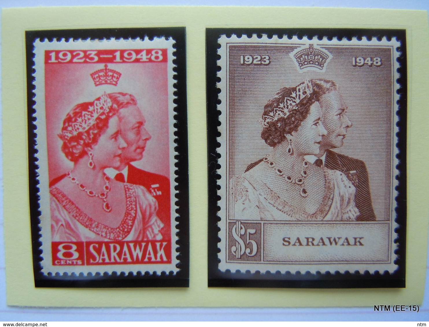 SARAWAK 1948 King George VI And Queen Elizabeth: Royal Silver Wedding Anniversary Issue Pair (set Of 2 Stamps) MH - Sarawak (...-1963)