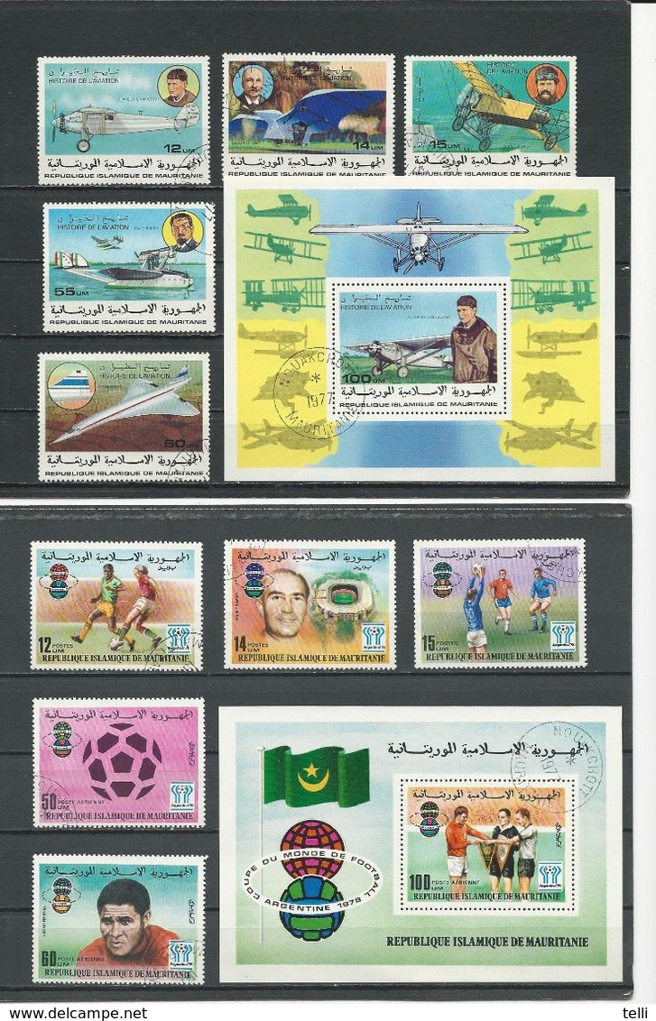 MAURITANIE 2 Séries Complètes Avec Blocs, Voir Détail (10+2blocs) O Cote 6,70 $ 1977 - Mauritanie (1960-...)