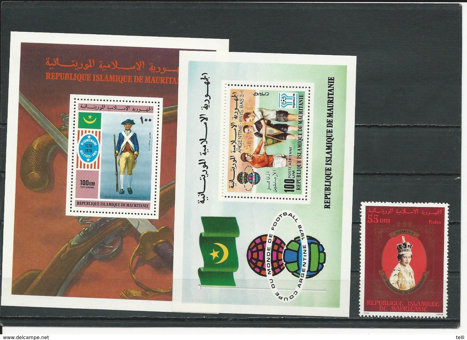 MAURITANIE Scott C169, C189, 398 Yvert BF14, BF22, 400 (1+2blocs) ** Cote 12,00 $ 1976-78 - Mauritanie (1960-...)