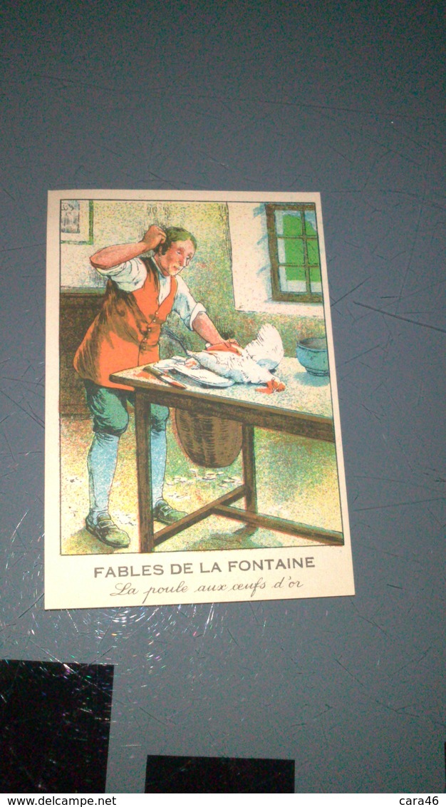 Image CHROMO Bon Point école - Fables De La Fontaine -  La Poule Aux Oeufs D'or (scan Recto Verso) - Histoire