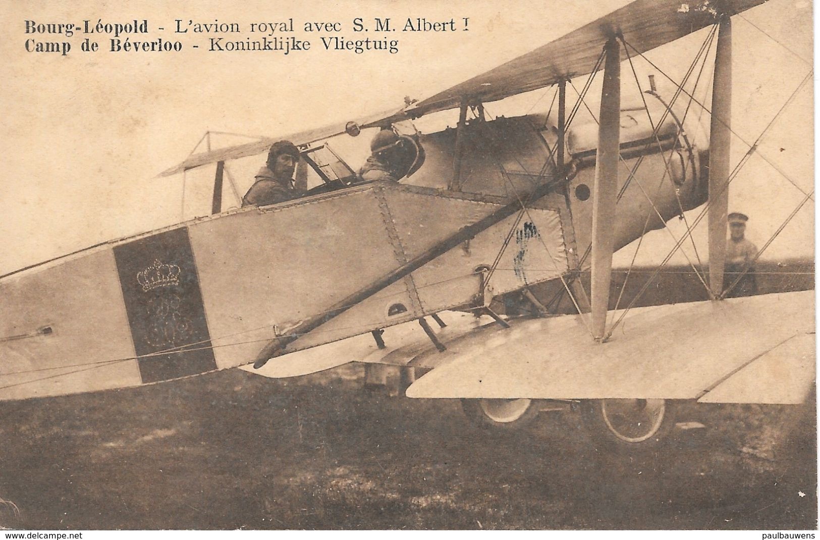 Leopoldsburg, Bourg-Léopold, Camp De Béverloo, Koninklijke Vliegtuig Met Koning Albert, Met Postzegels, 1935, Avion Roya - Leopoldsburg (Kamp Van Beverloo)