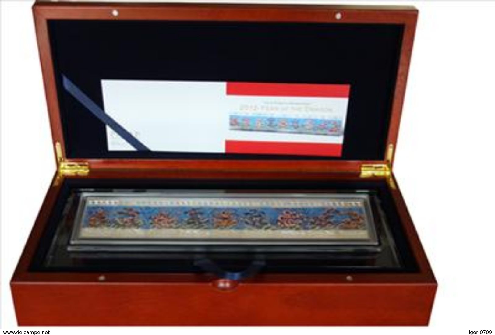 NIUE YEAR OF DRAGON 2012 9 COINS X 5 DOLLARS 360 GR Proof Silver Box & CoA - Niue