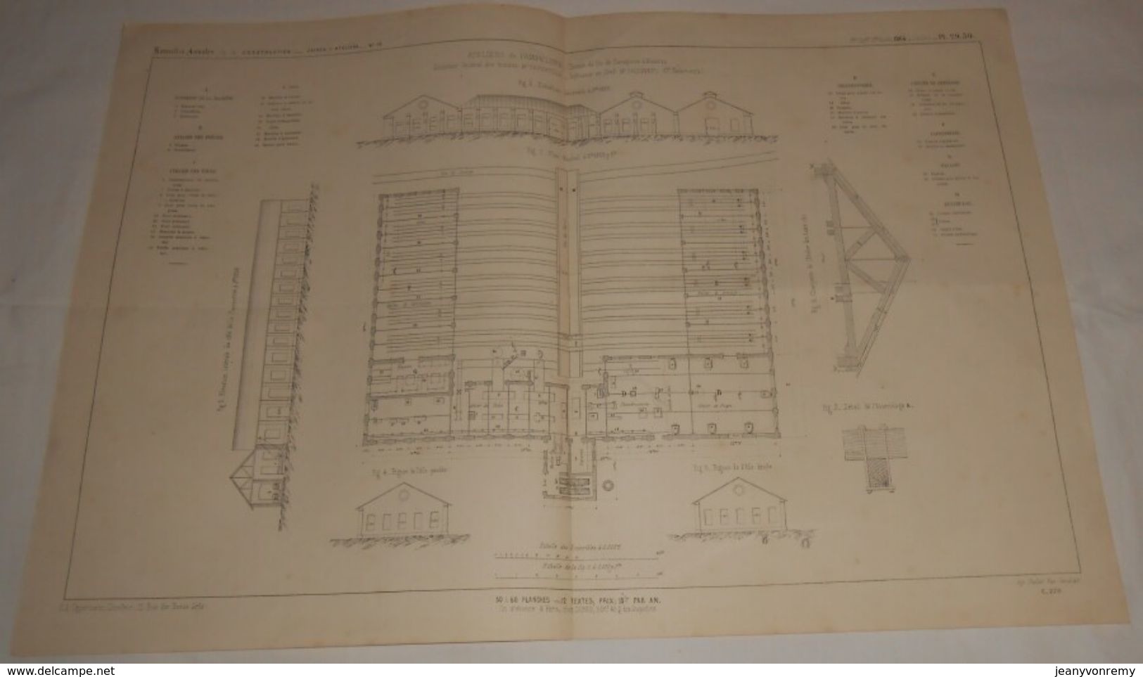 Plan Des Ateliers De Pampelune. Chemin De Fer De Saragosse à Alsasua. 1864 - Obras Públicas