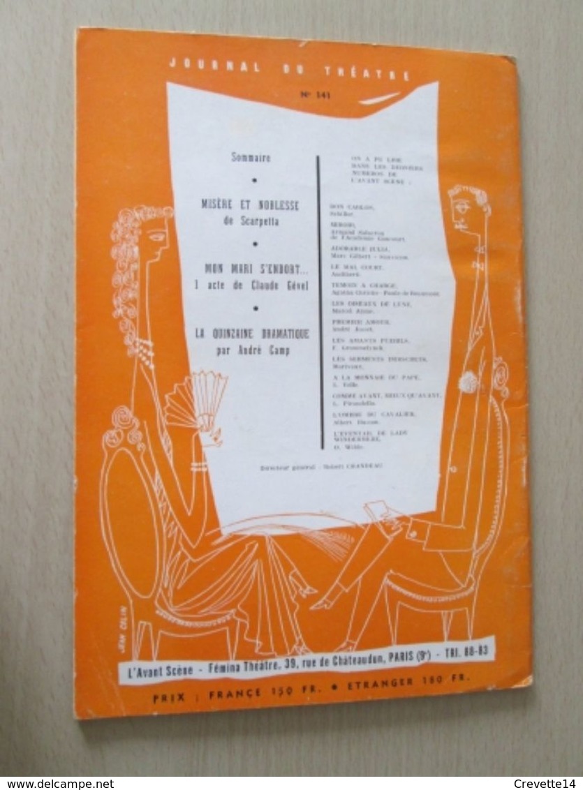 DIV0714  /  Revue De Théatre : AVANT-SCENE FEMINA THEATRE N° 141 / MISERE ET NOBLESSE De Scarpetta   /  Distribution De - Autres & Non Classés